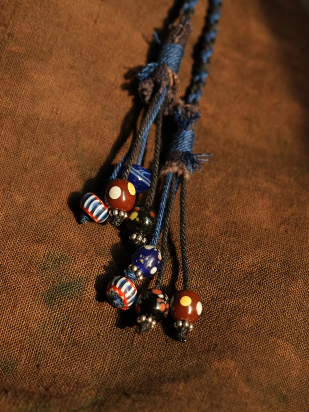 Double Faced Phoenician Glass Doll Necklace