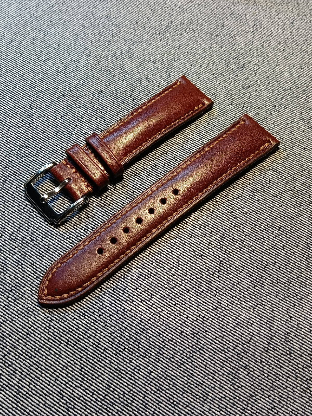 Reddish Brown Leather Watch Strap 20mm
