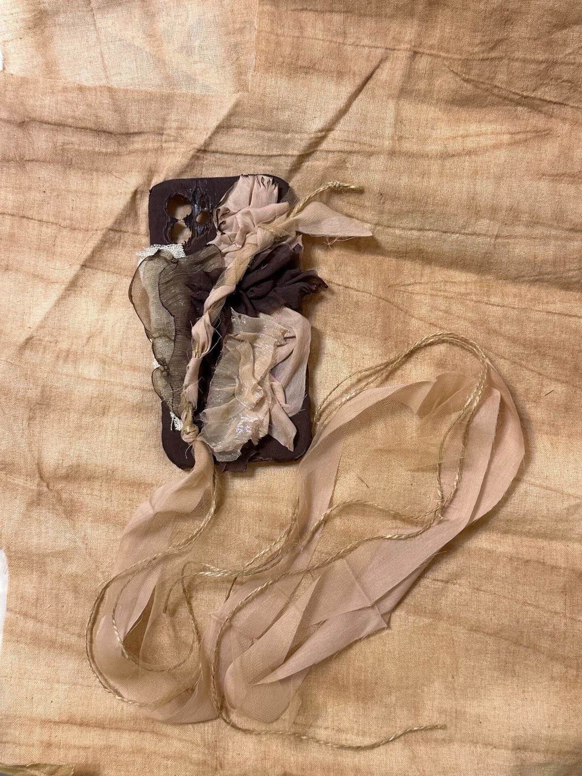 Fabric Phone Case with Withered Rose Ribbons