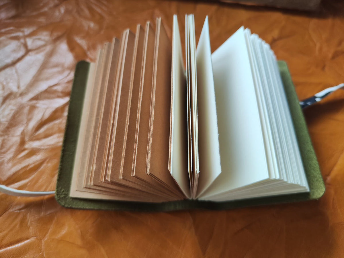 Olive Green Leather Journal 5x9cm