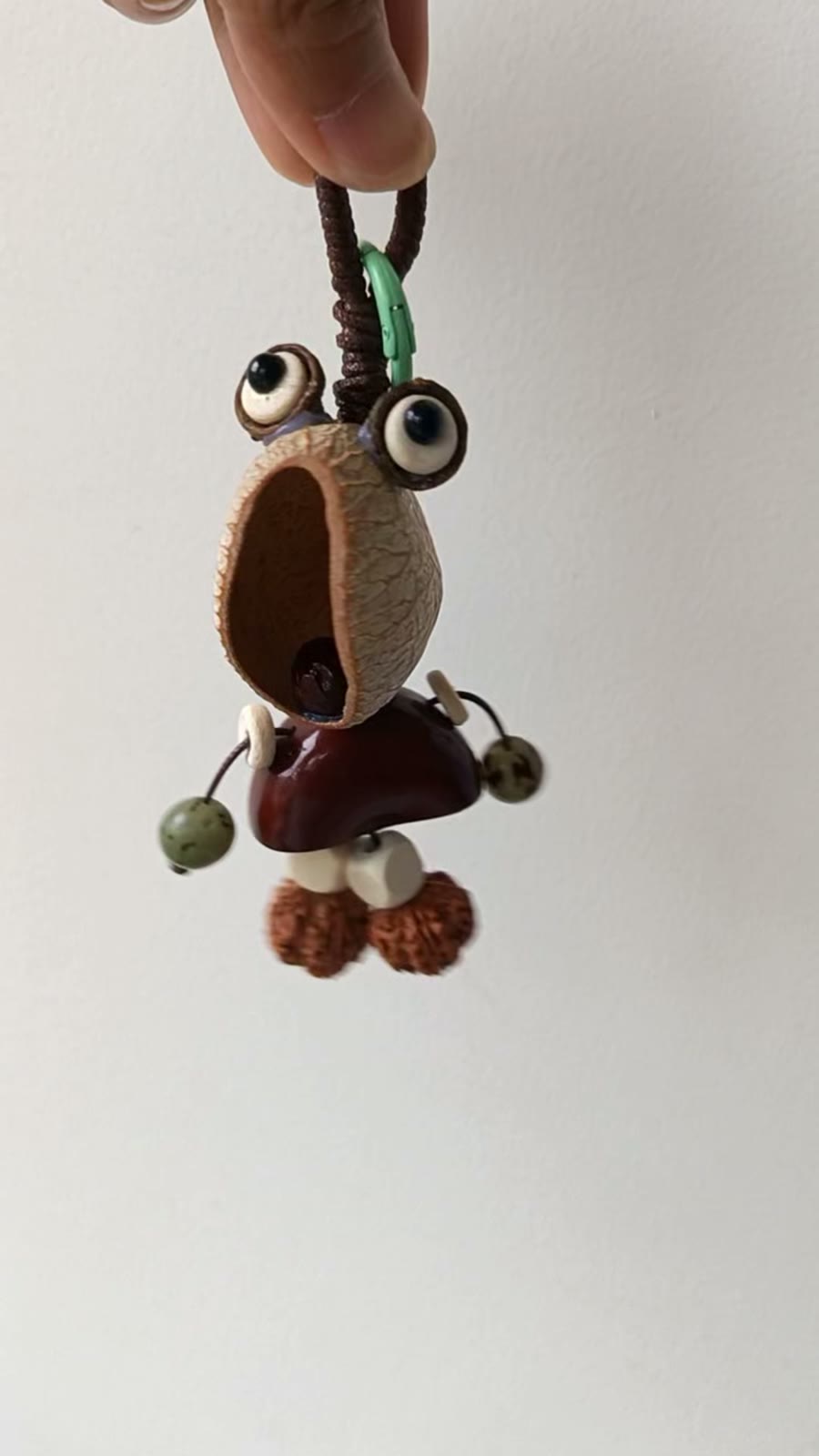 Handcrafted Nut Shell Funny Keychain