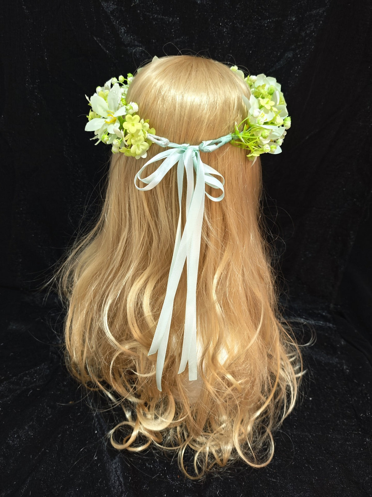 Floral Crown Headpiece with Adjustable Ribbon