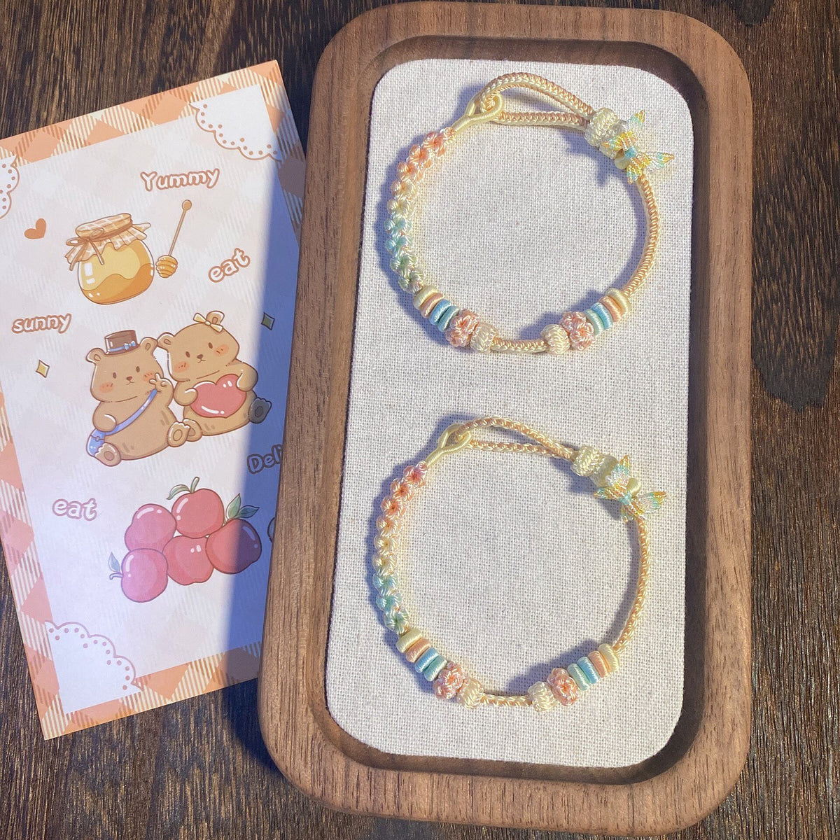 Handmade Knotted Bracelet Pastel Gradient
