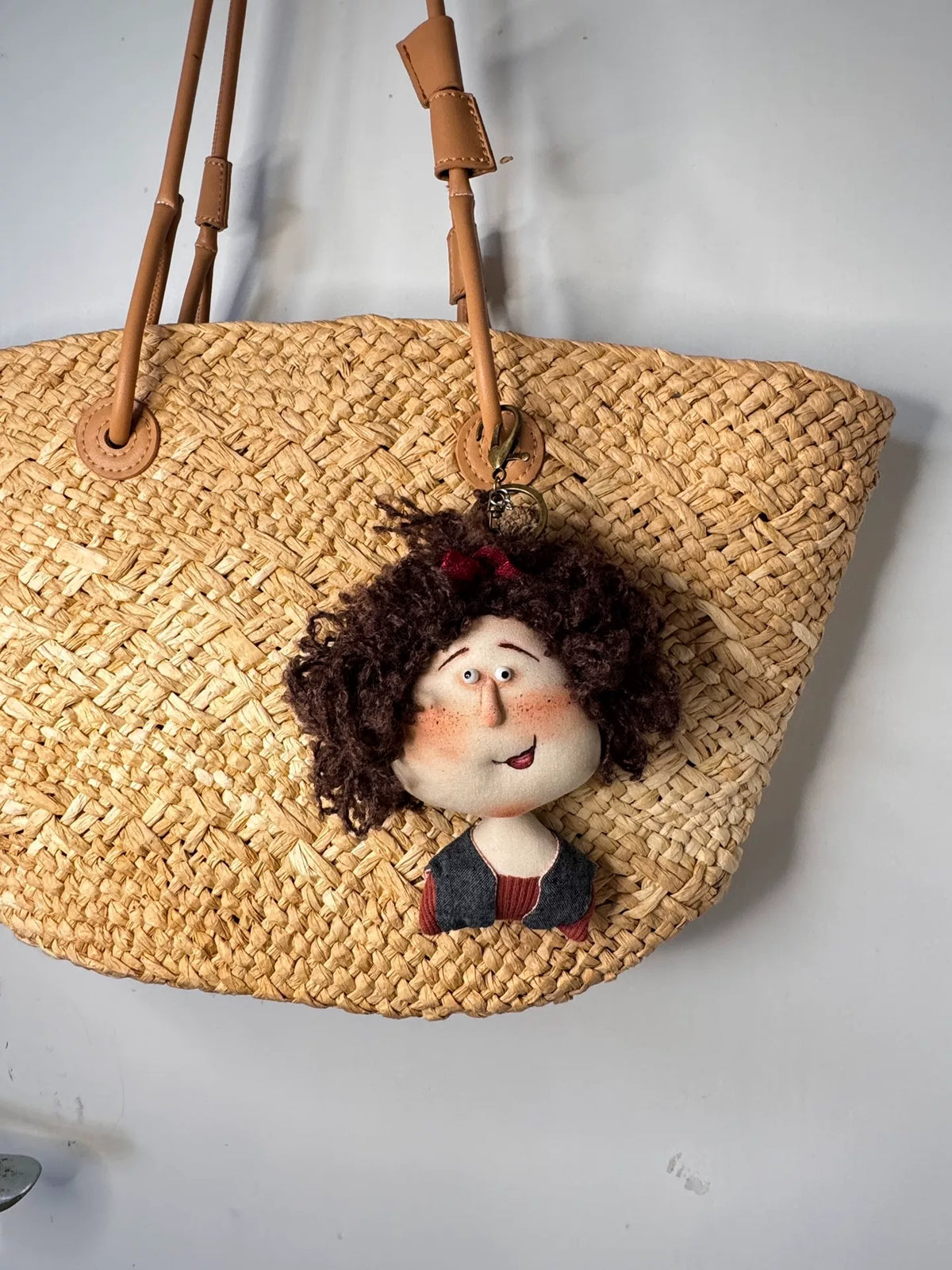 Handmade Cotton Fabric Doll Keychain Bag Charm