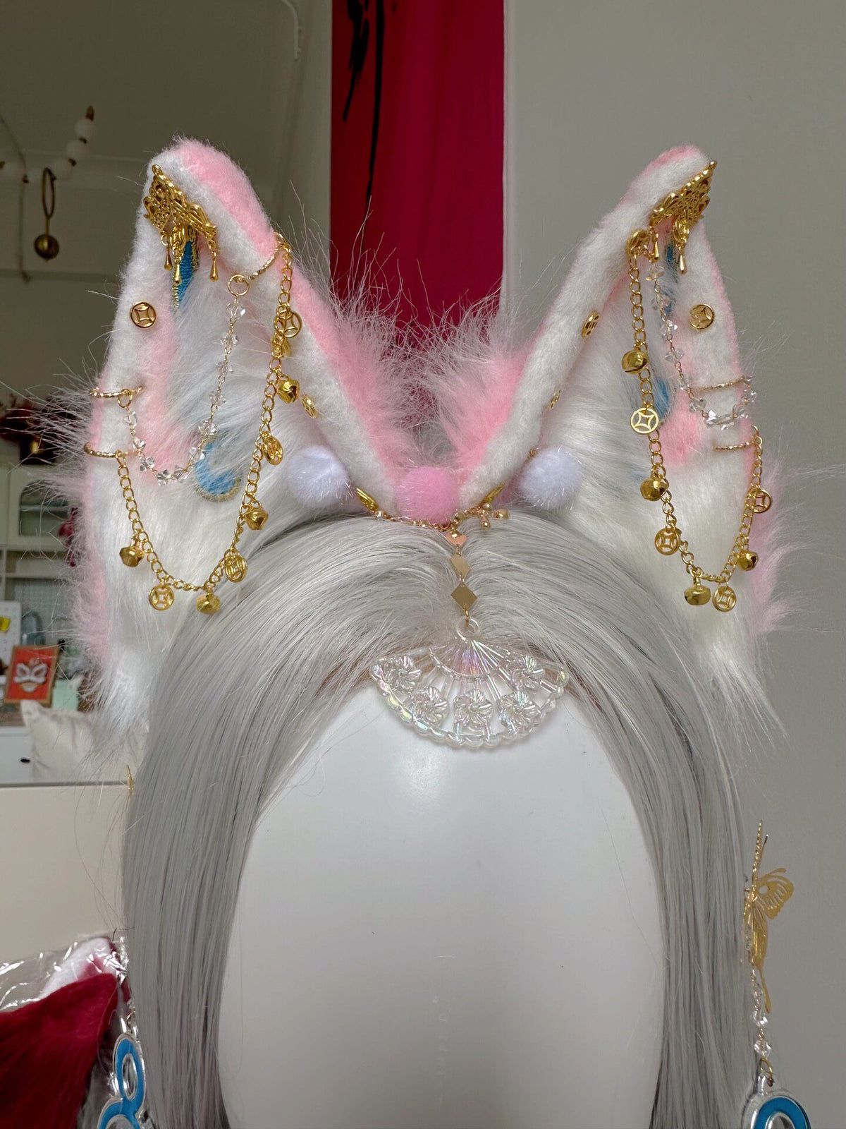 Custom Animal Ear Headpiece with Gold Chains