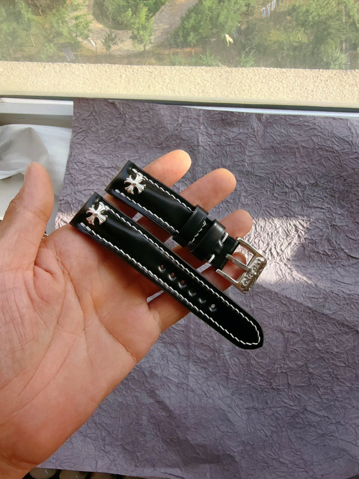Handcrafted Black Shell Cordovan Watch Strap