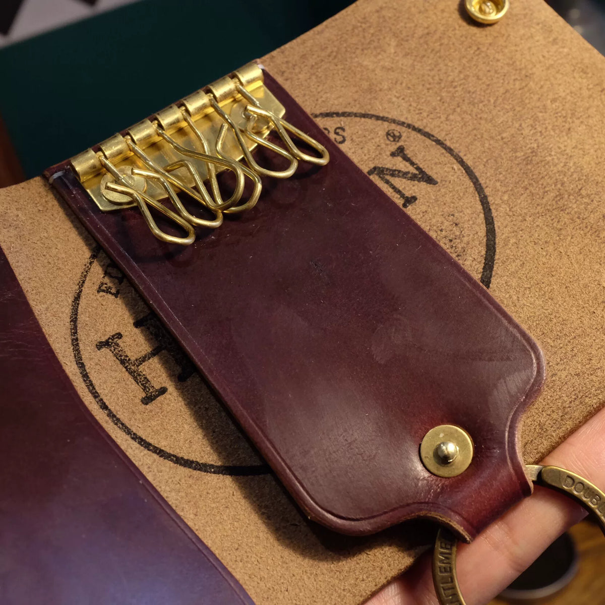 Wine Red Horween CXL Leather Key Case