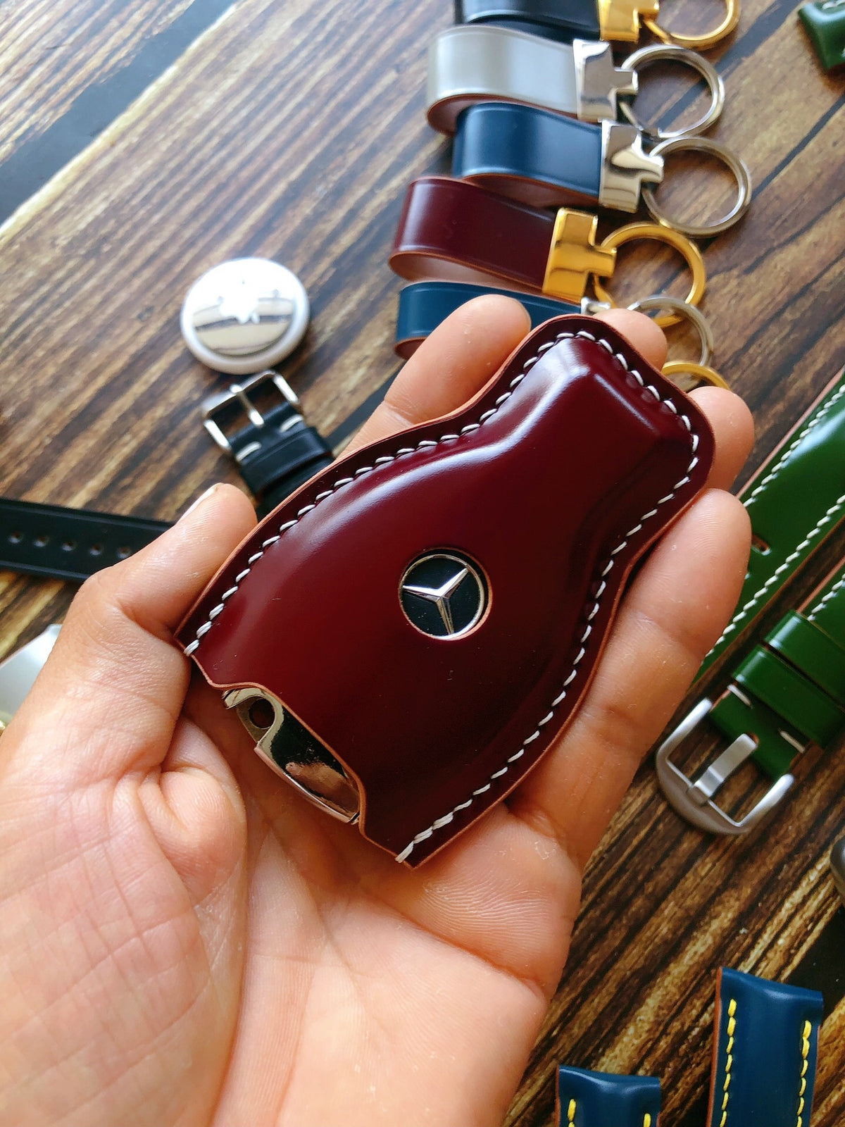 Handcrafted Cordovan Leather Mercedes Key Case