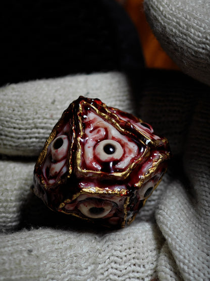 Cthulhu Organic Texture Polyhedral Custom Dice with Eye Motifs