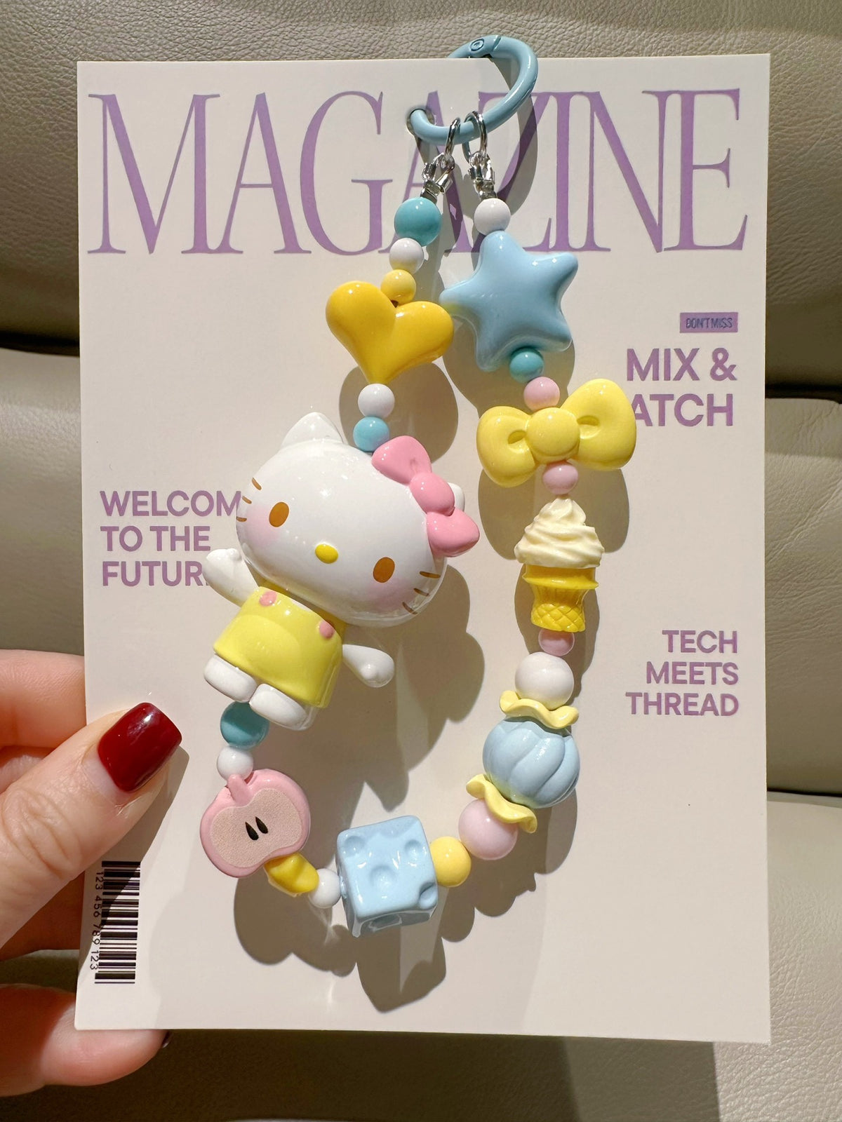 Hello Kitty Rainbow Ice Cream Phone Charm