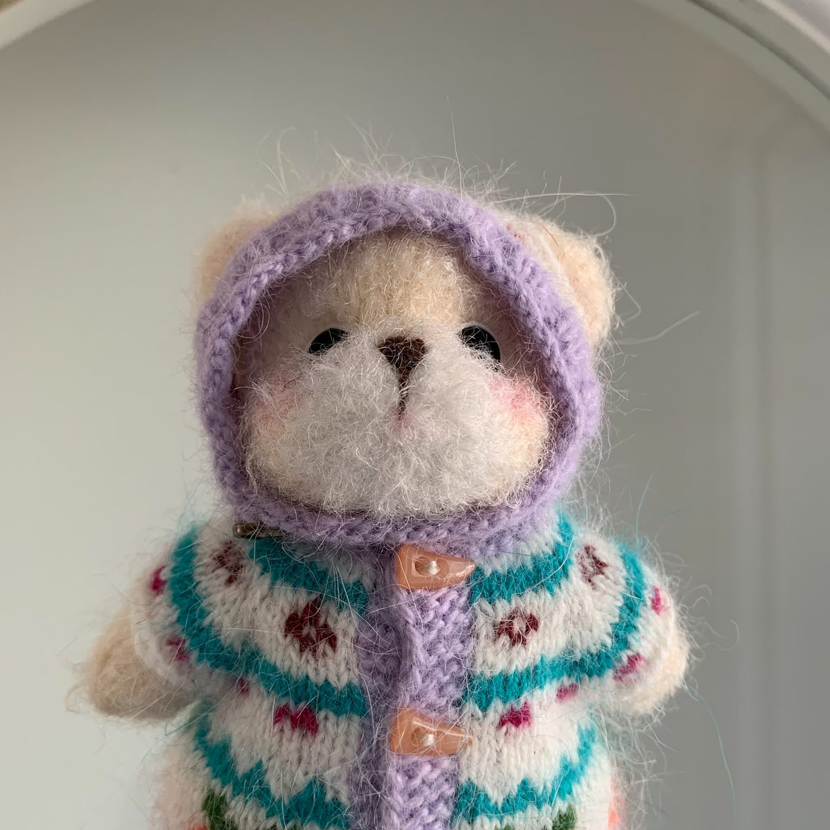 Handmade Knitted Bear Plush Keychain 12cm