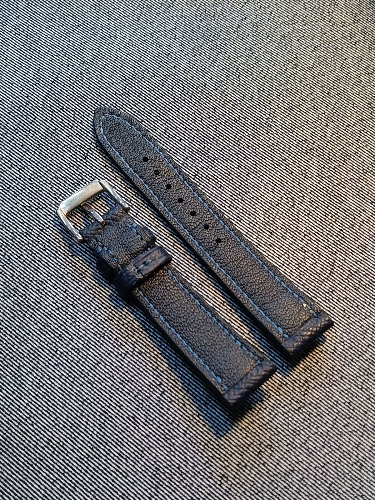 Epsom Leather Watch Strap Deep Navy 18mm