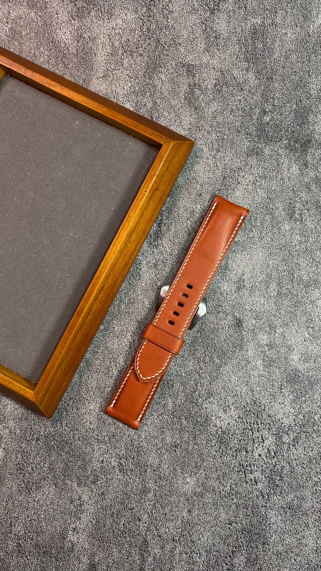 Honey Wax Red Leather Watch Strap