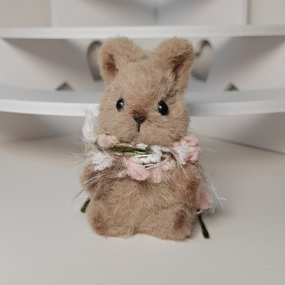 Light Brown Chenille Pipe Cleaner Rabbit Figurine
