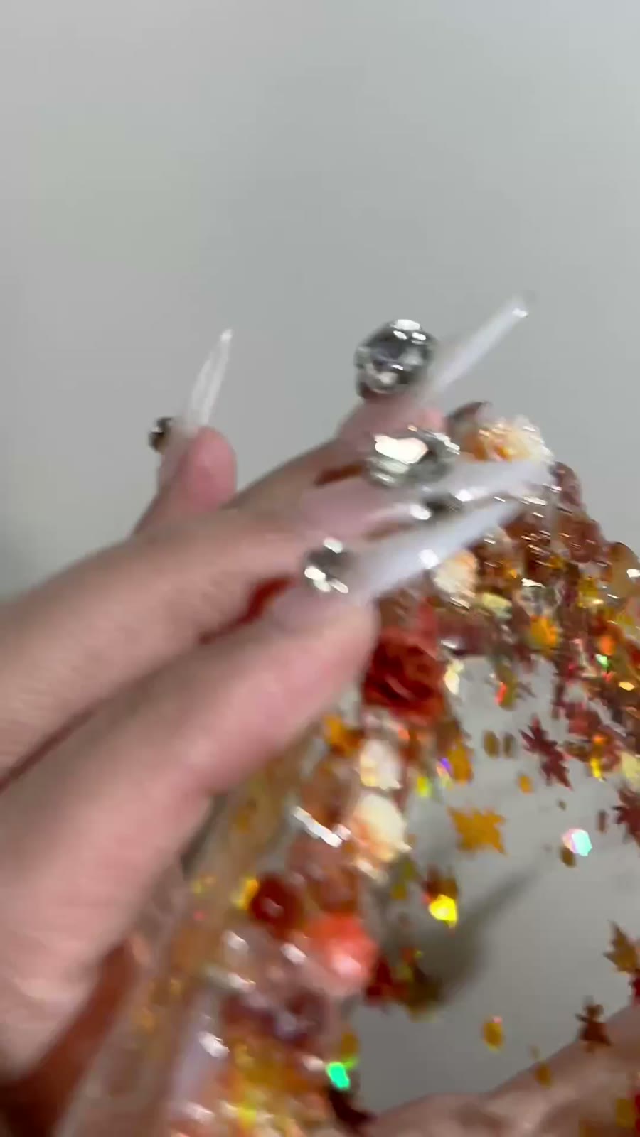 Porte-cartes Automne avec confettis holographiques