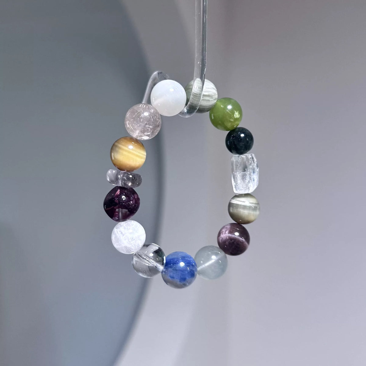 Bracciale con perline in pietre miste 14 mm