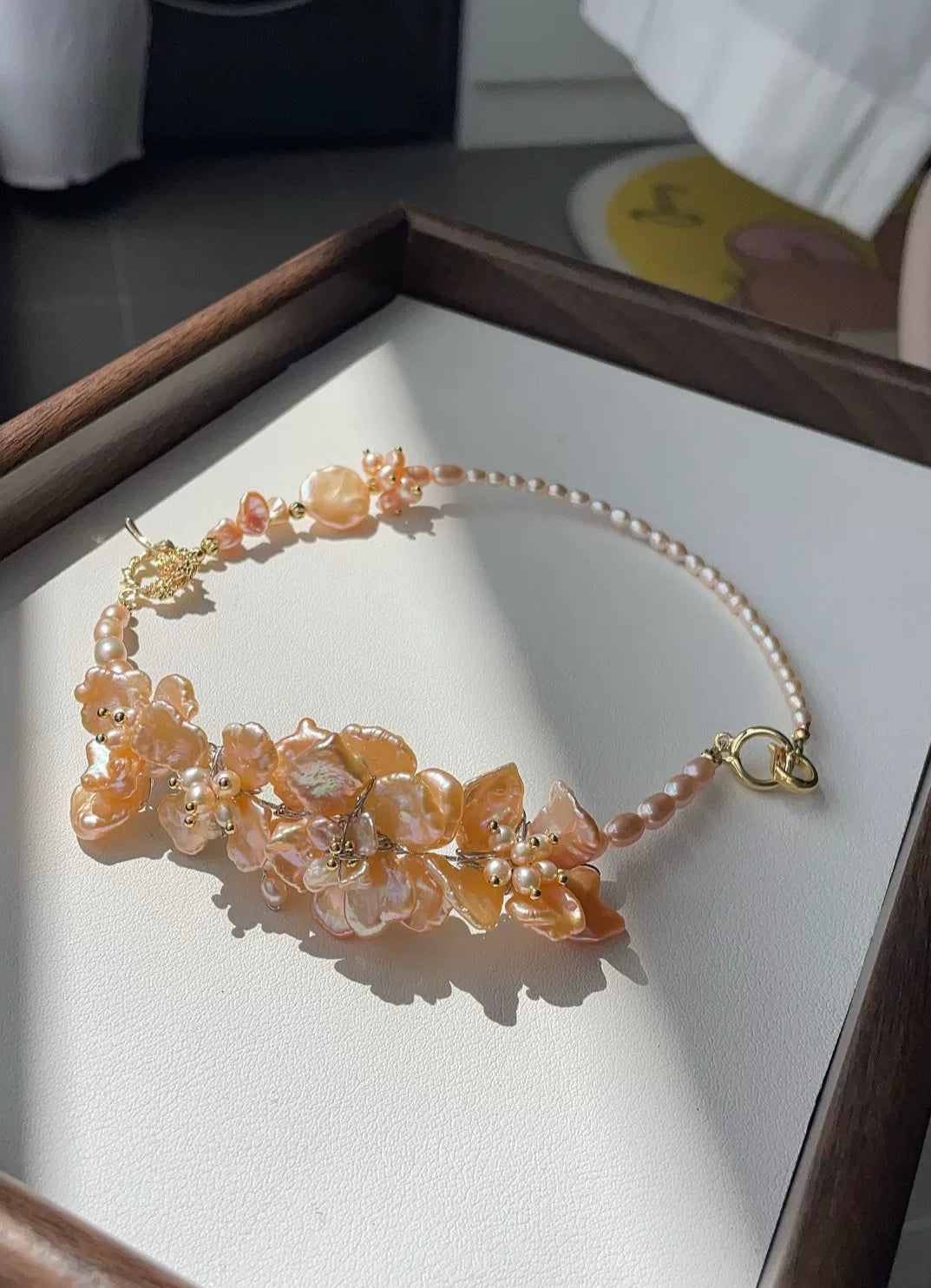 Baroque Pearl Floral Choker Necklace