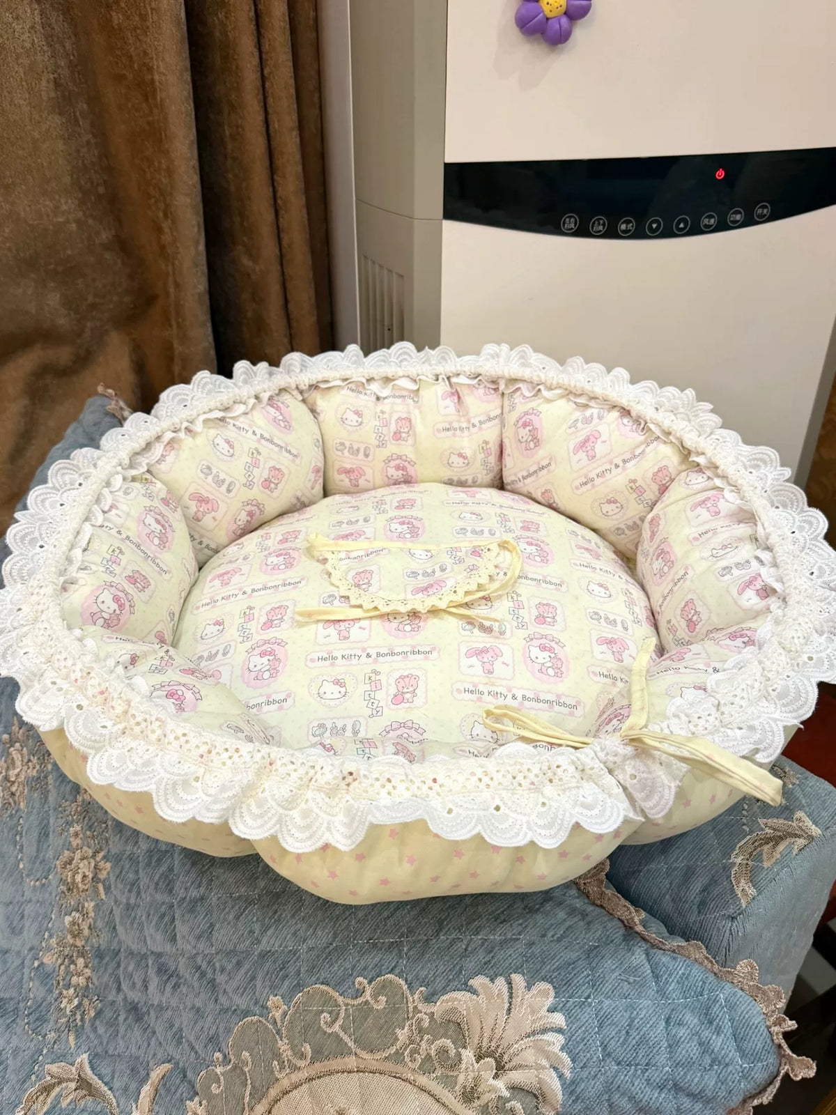 Reversible Round Plush Cat Bed 70cm