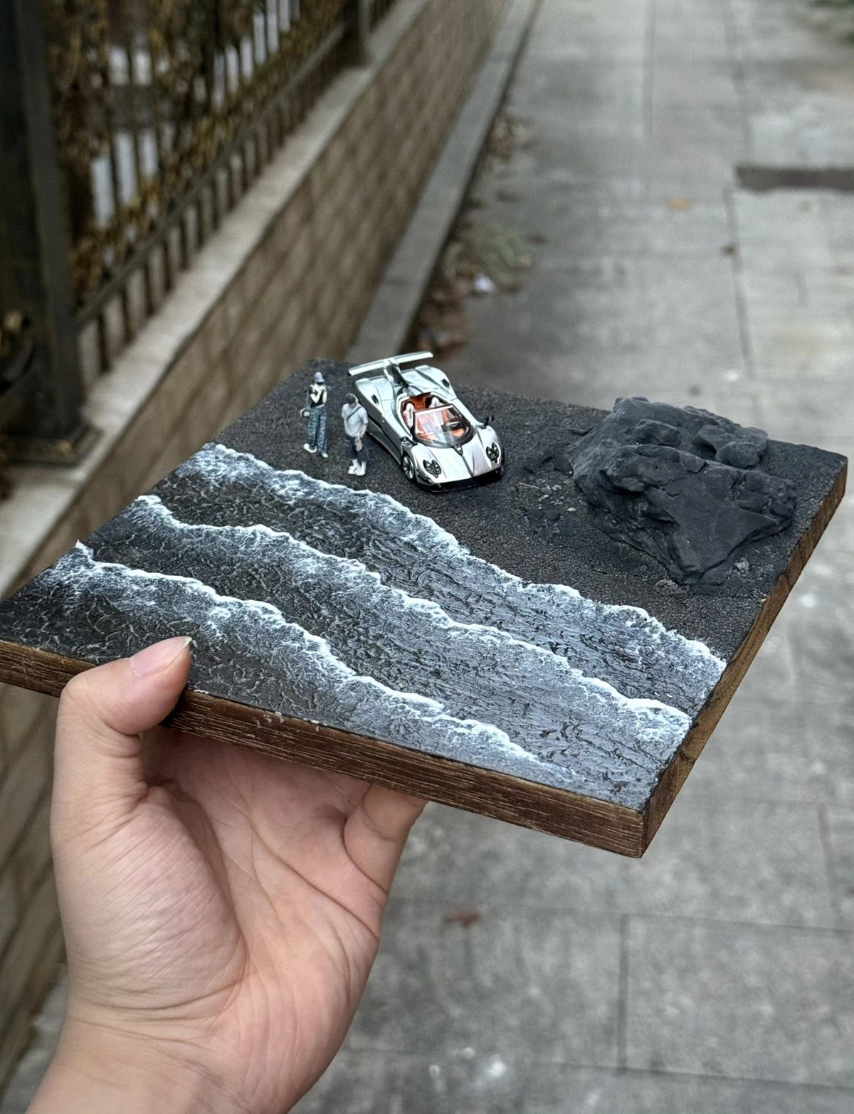 Diorama Island-Küste, Maßstab 1:64, Holzbasis