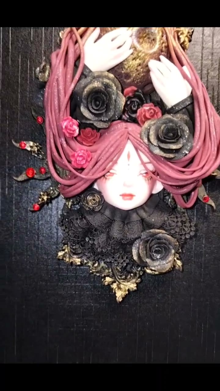 Clay Doll Head Refrigerator Magnet