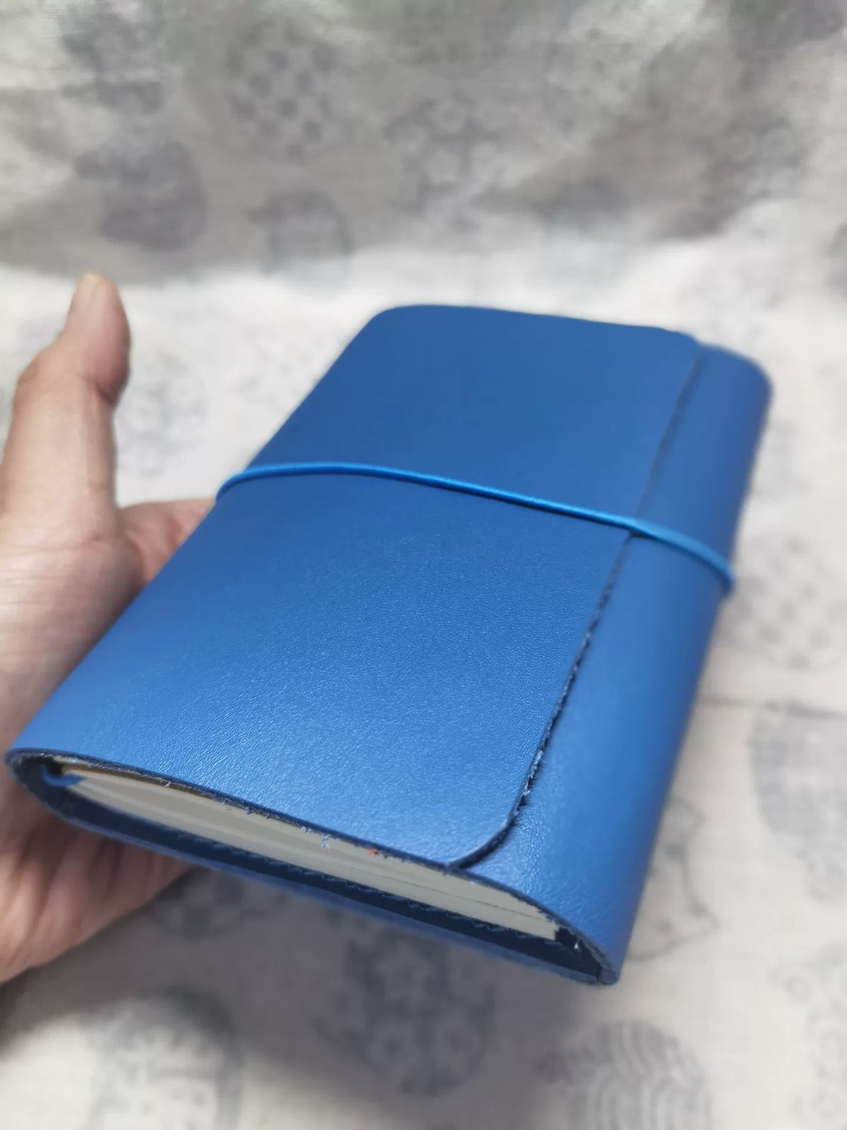 Blue Leather Passport Trifold Journal Cover