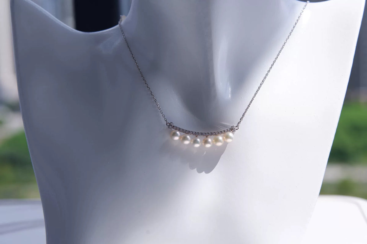 Collana Sorriso in Argento Sterling con Perle d'Acqua Dolce
