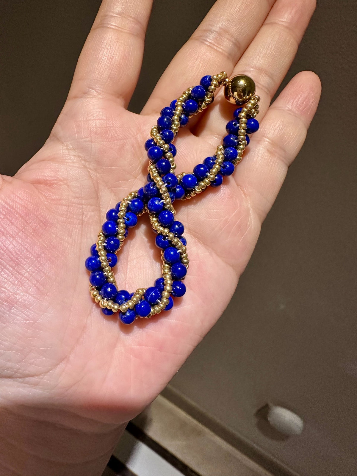 Lapis Lazuli Spiral Seed Bead Bracelet