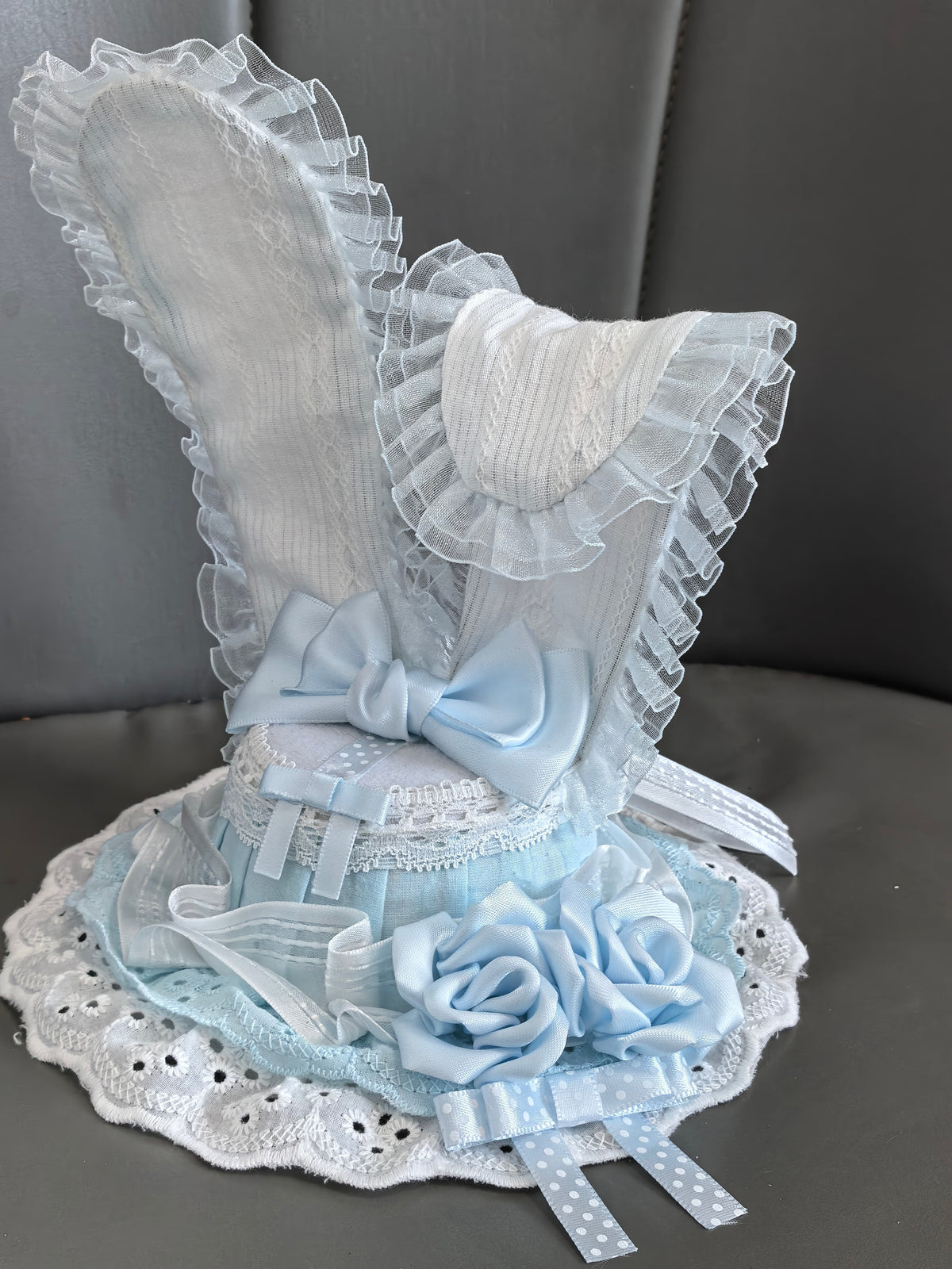 Handmade Light Blue Mini Hat Headband Set