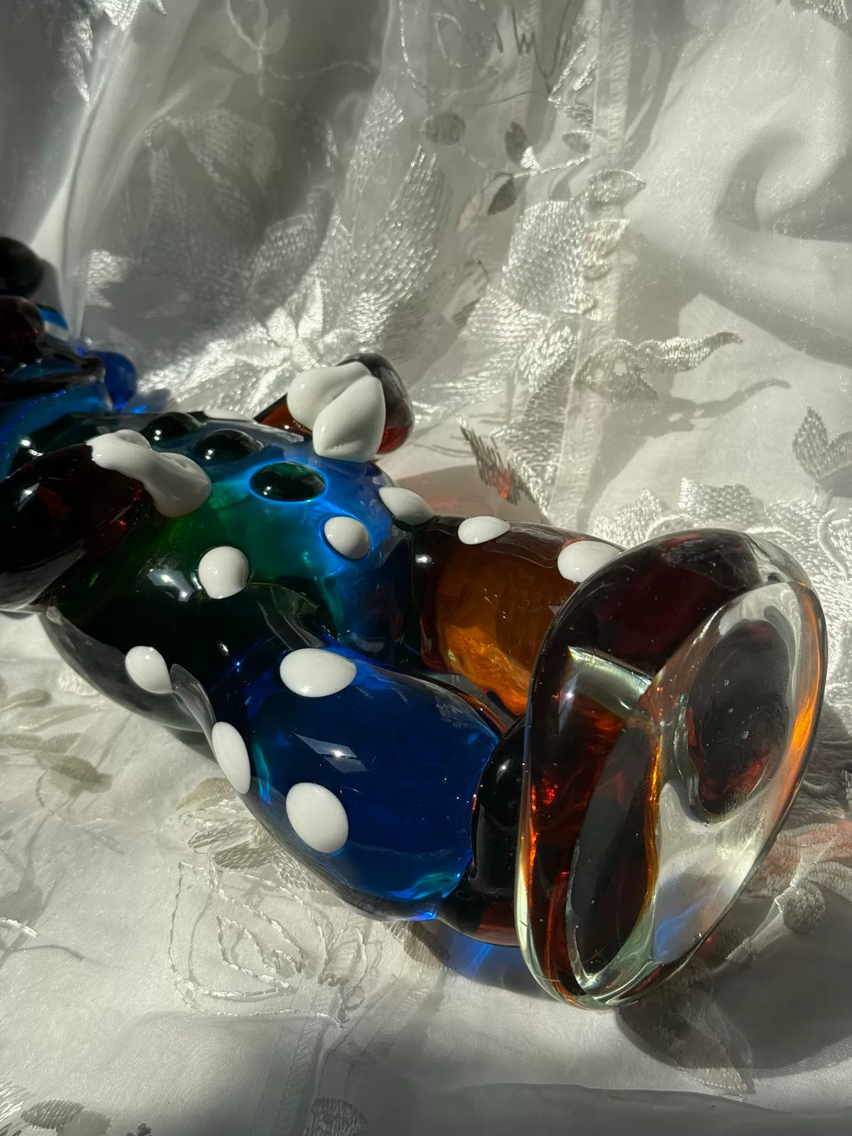 Statuina Clown in Vetro di Murano Vintage con Cappello