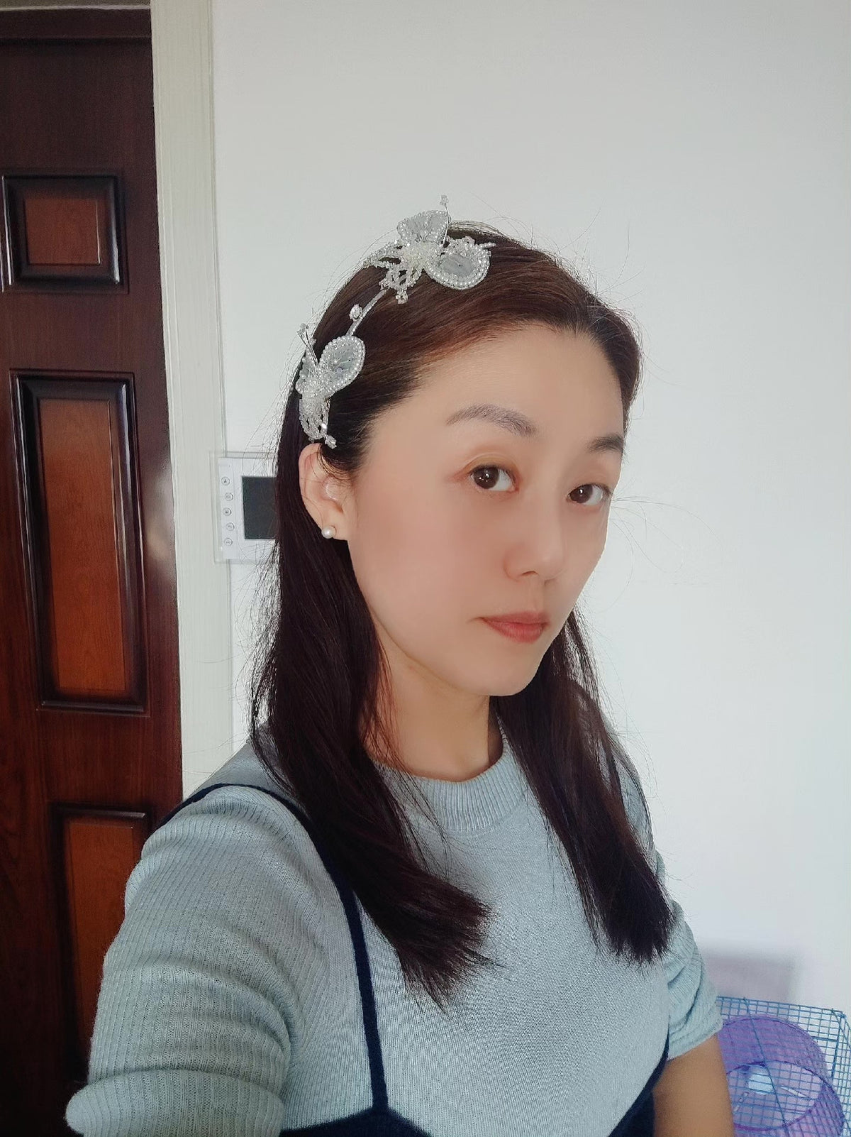 Butterfly Pearl Crystal Bridal Headband