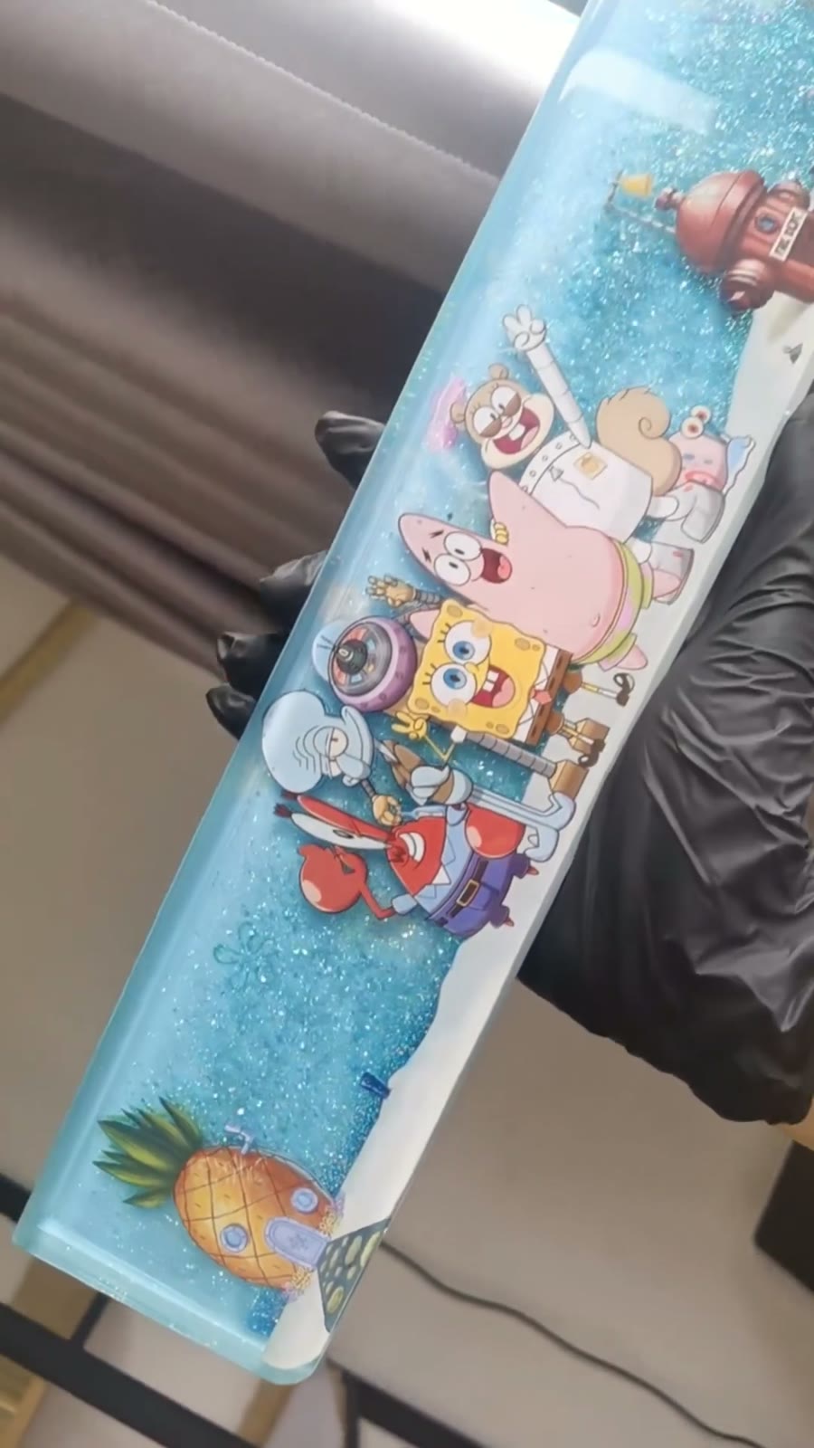 SpongeBob Liquid Glitter Keyboard Wrist Rest