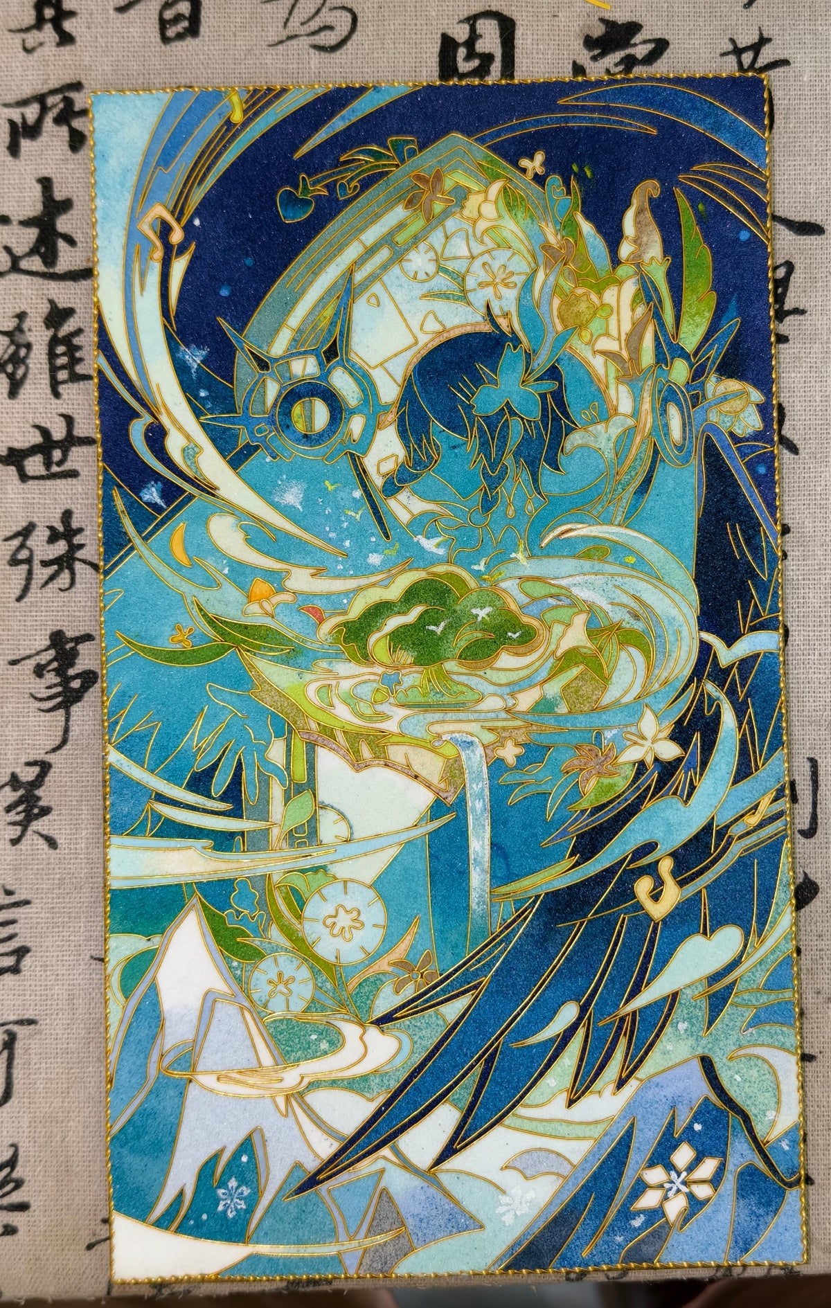 Cloisonne Craft Painting Genshin Venti 15x26cm