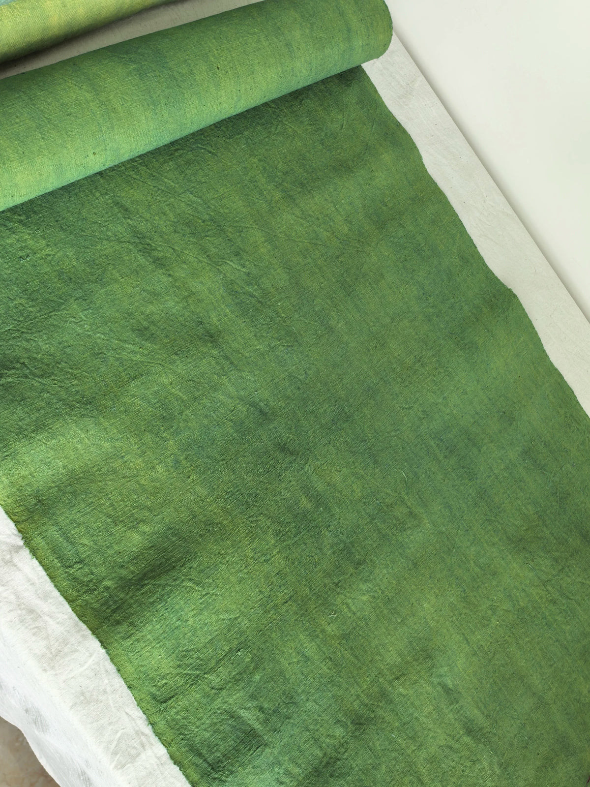 Light Green Plant Dyed Handwoven Fabric