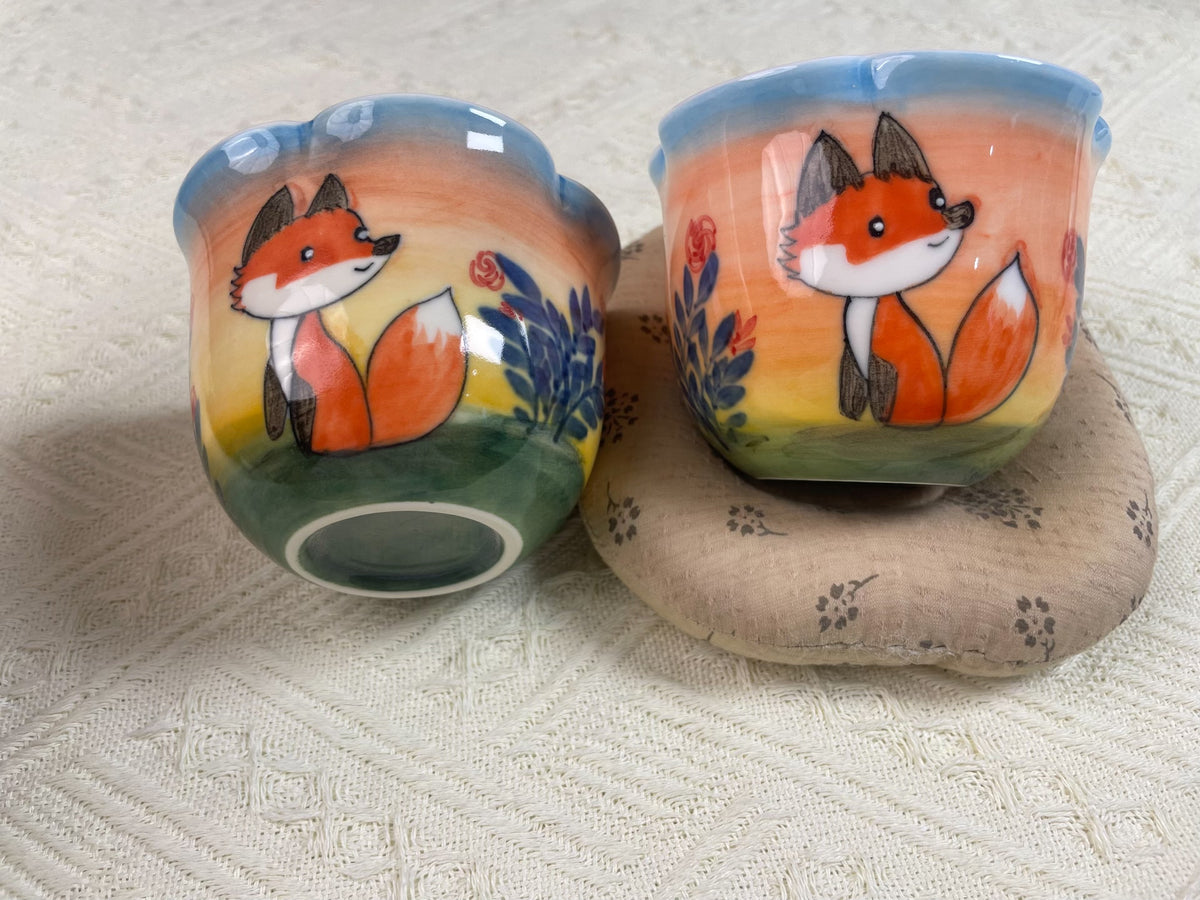 Hand Painted Fox Coffee Cup 260ml