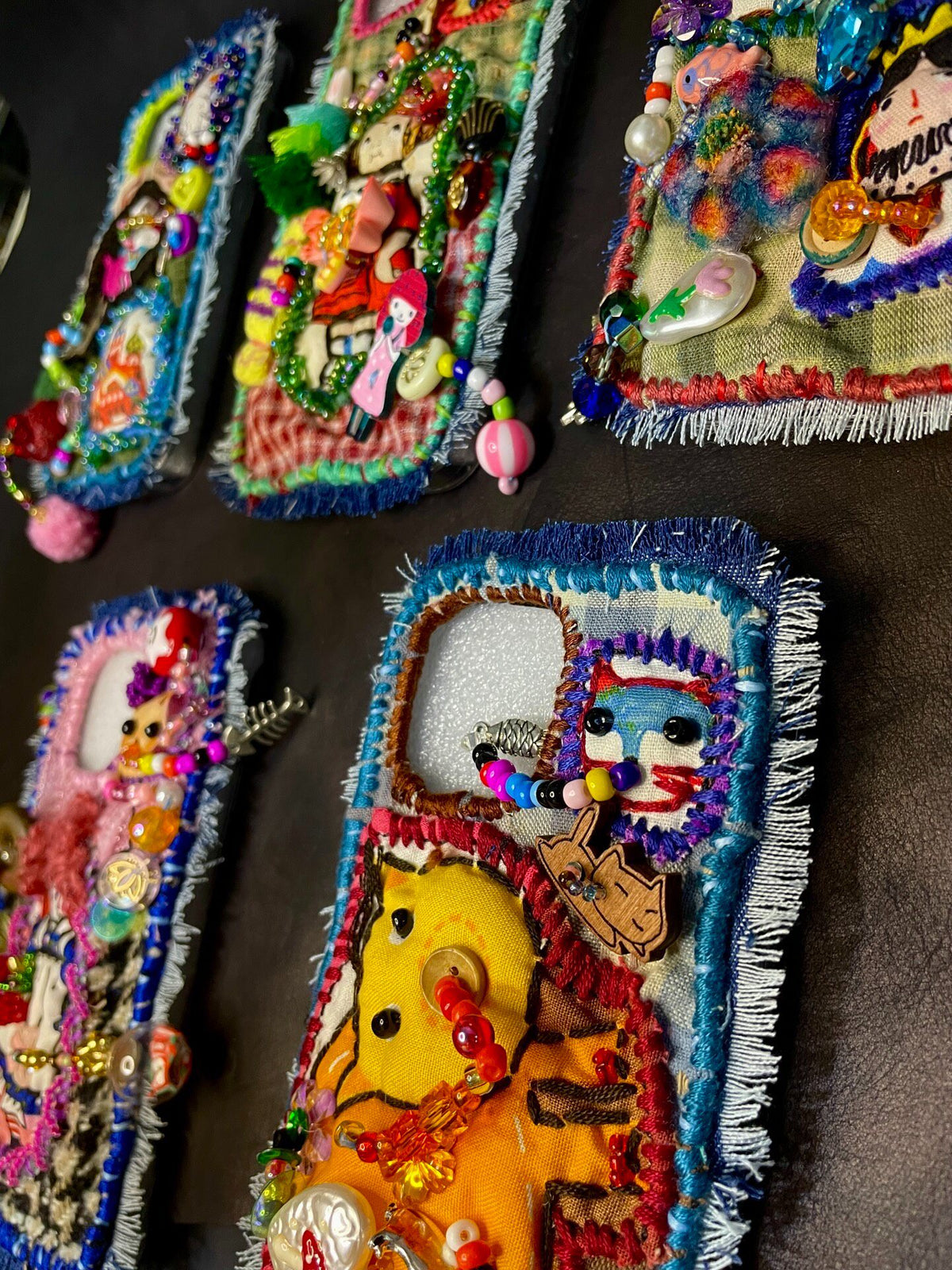 Handcrafted Beaded Fabric Phone Case