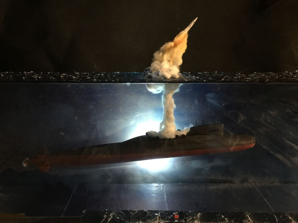 Submarine Missile Launch Resin Diorama Model
