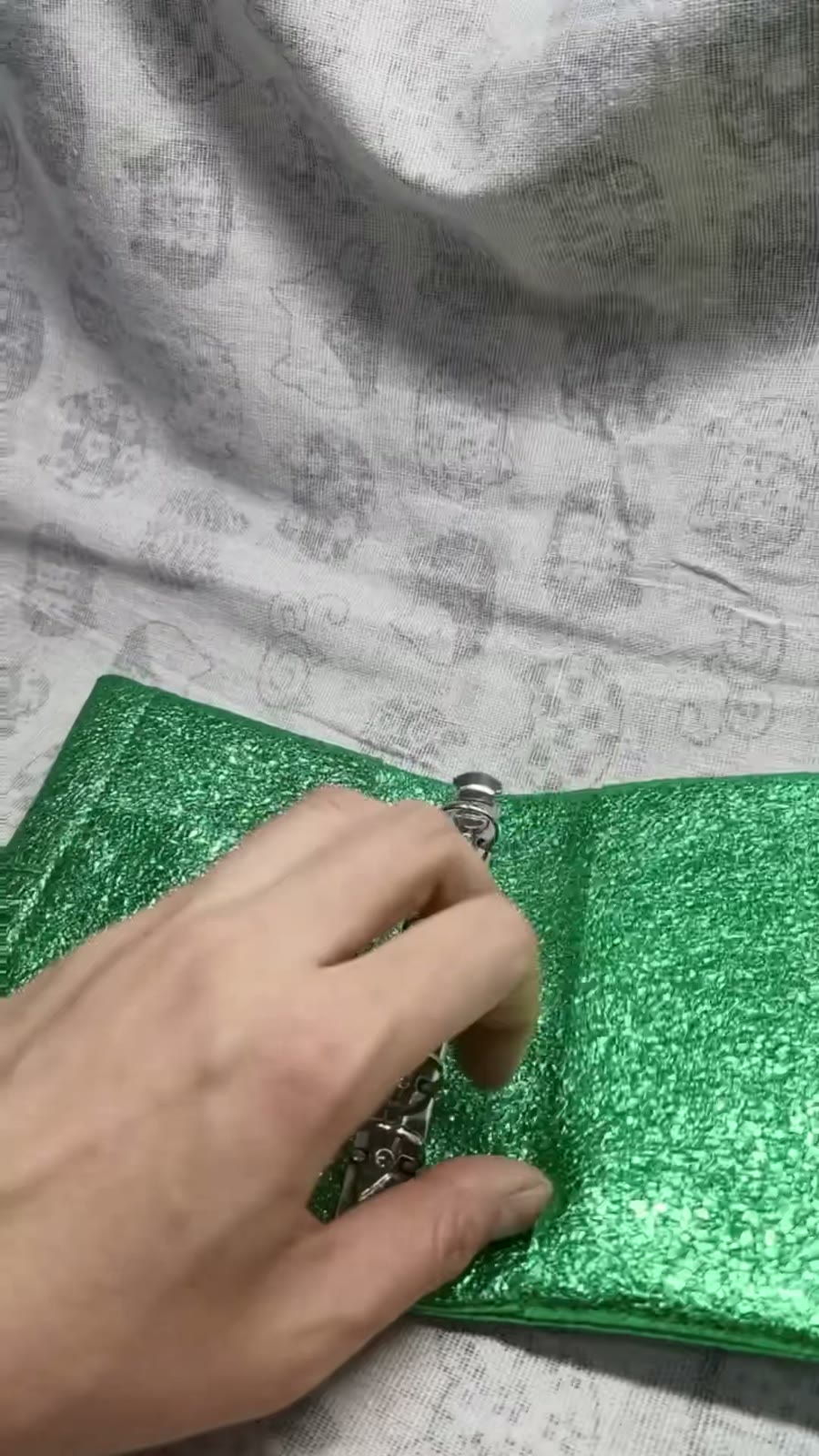 Metallic Grünes Schafleder A7 Ring Planercover