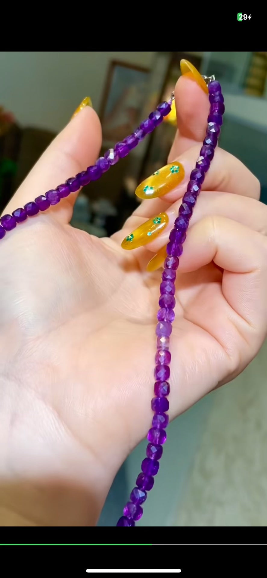 Amethyst Faceted Bead Necklace - 4.5mm, 43.5cm, Silver Clasp