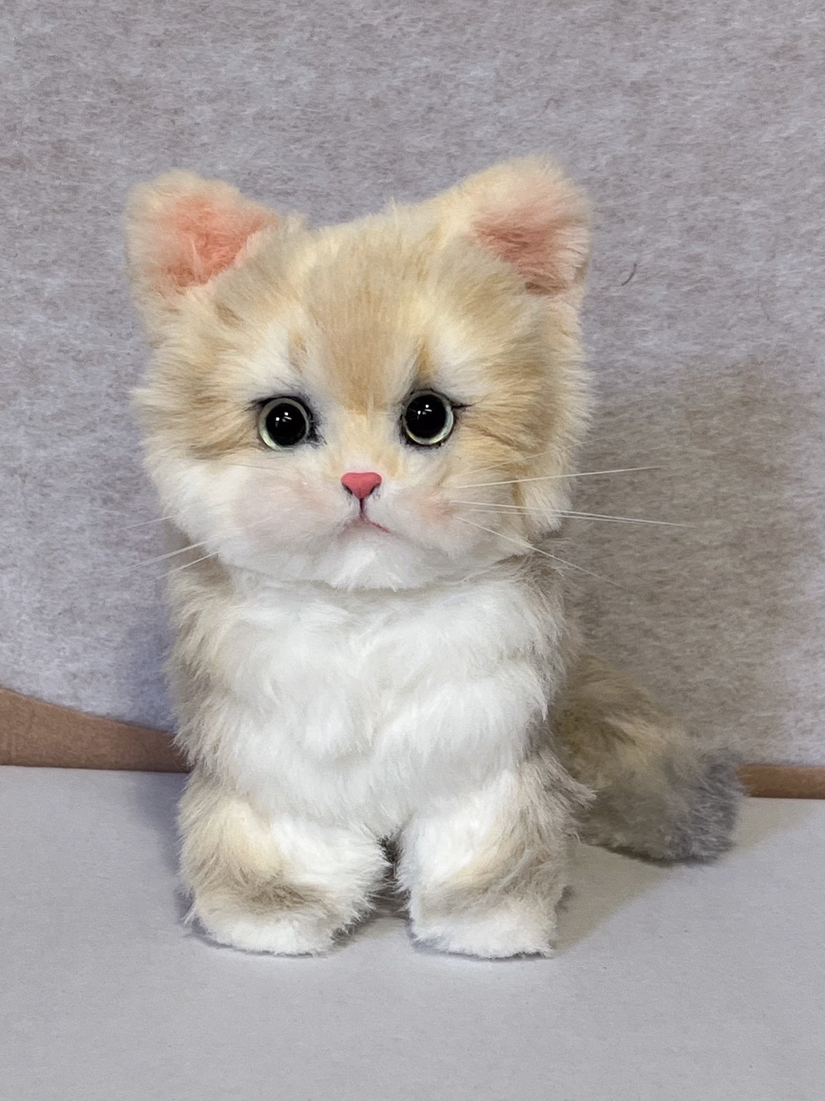 Handmade Golden Shaded Cat Plush Doll