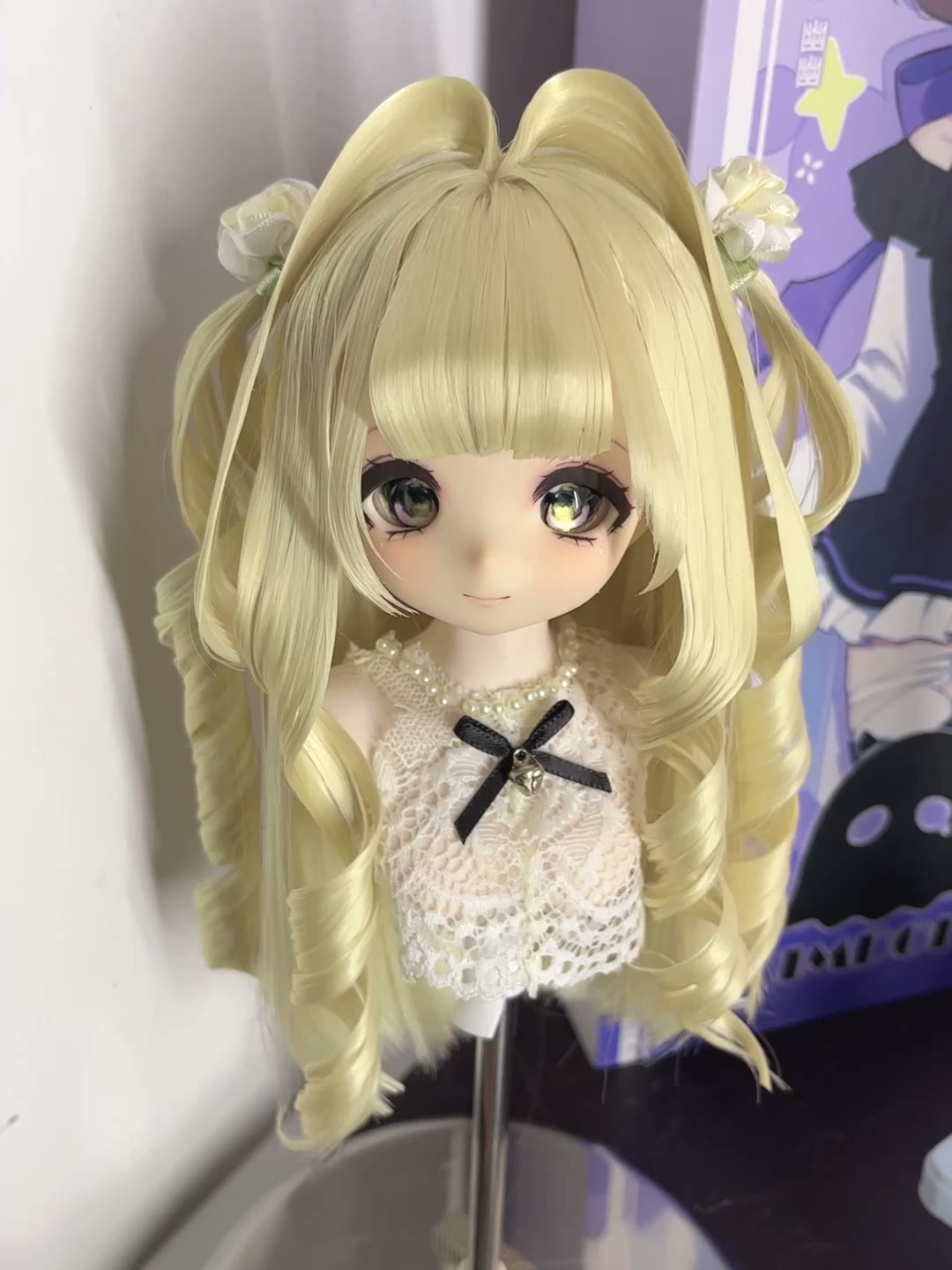 Doll Wig Pale Blonde Twin Tails