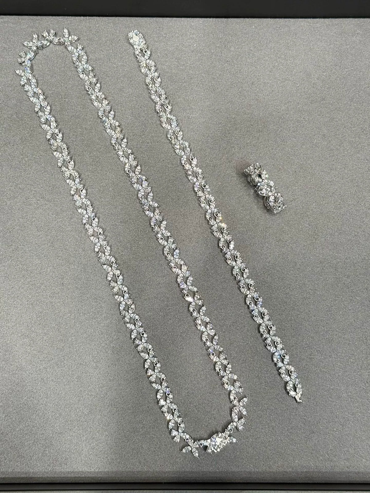 Collana Tennis con Diamanti e Quadrifoglio