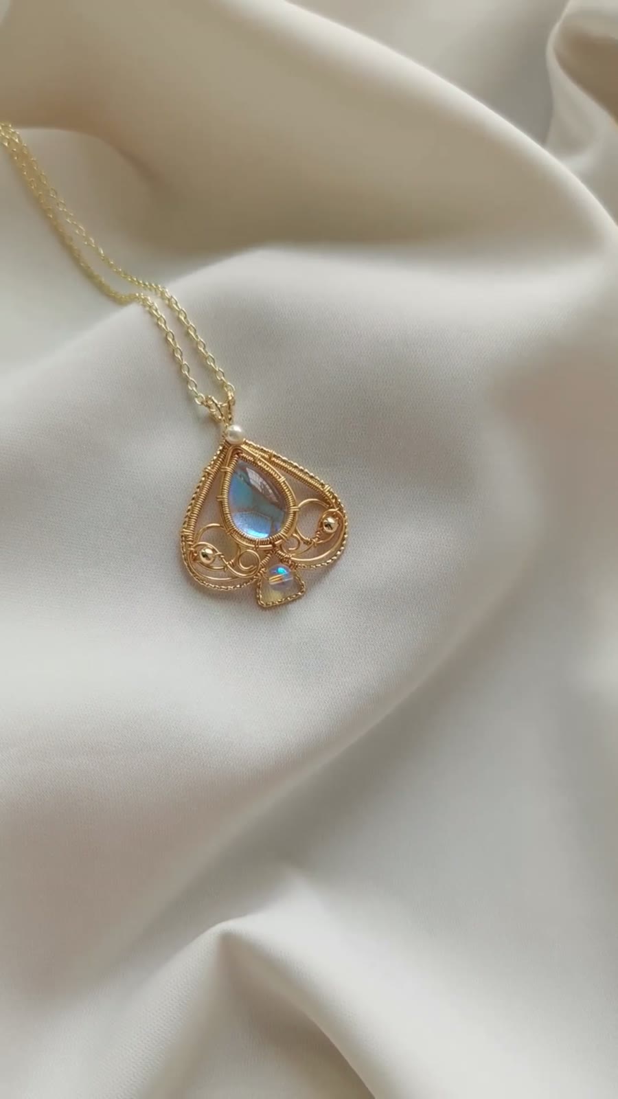 Wire Wrapped Heart Pendant Necklace