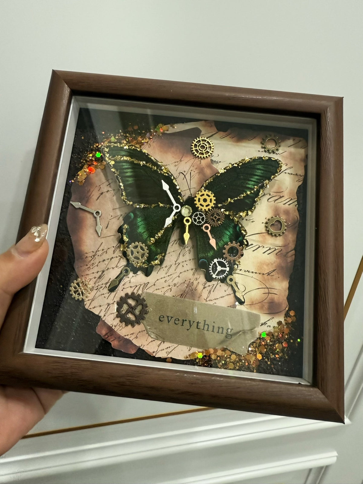 Square Wood Shadow Box Frame with Glass Front