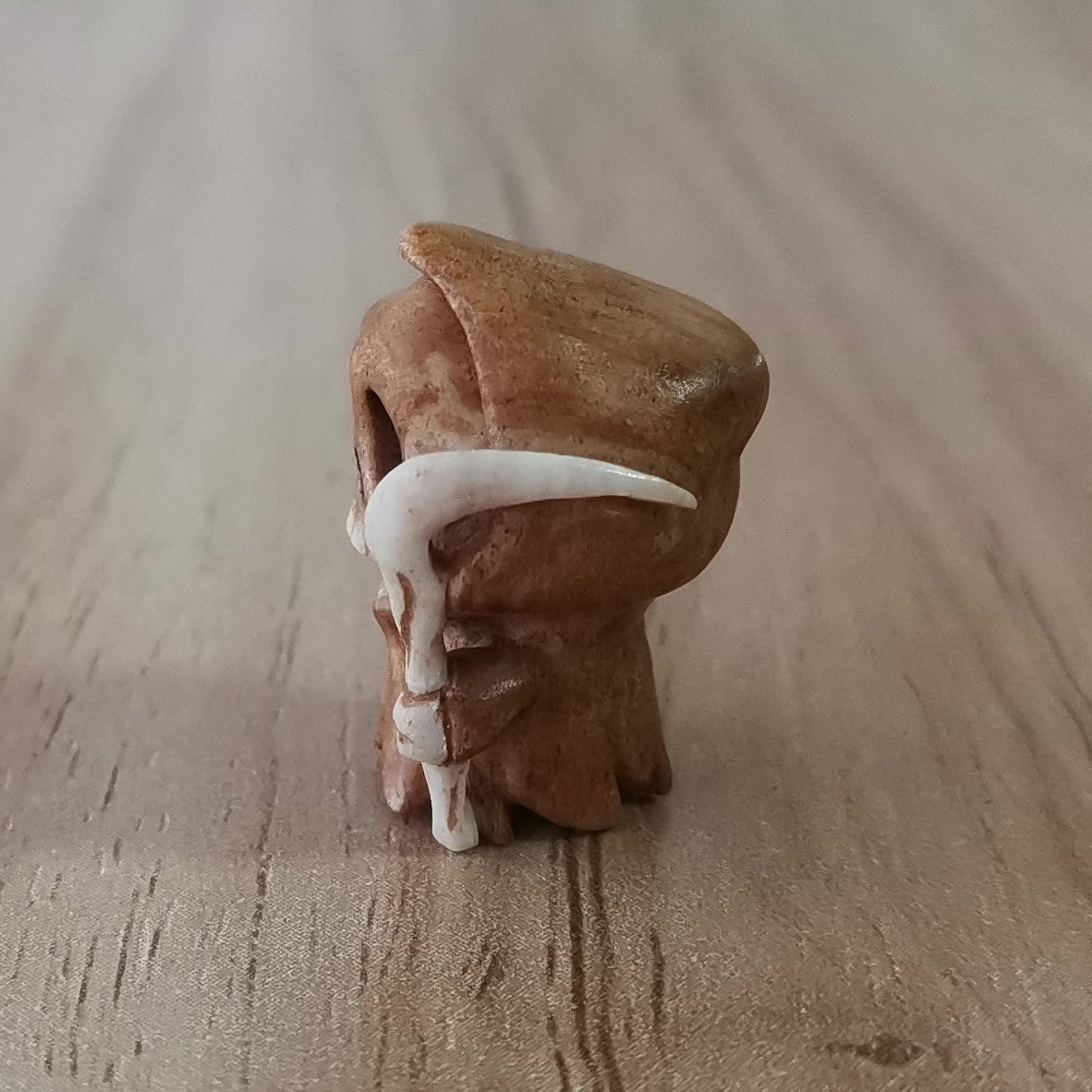 Antler Carved Grim Reaper Skull Pendant Bead