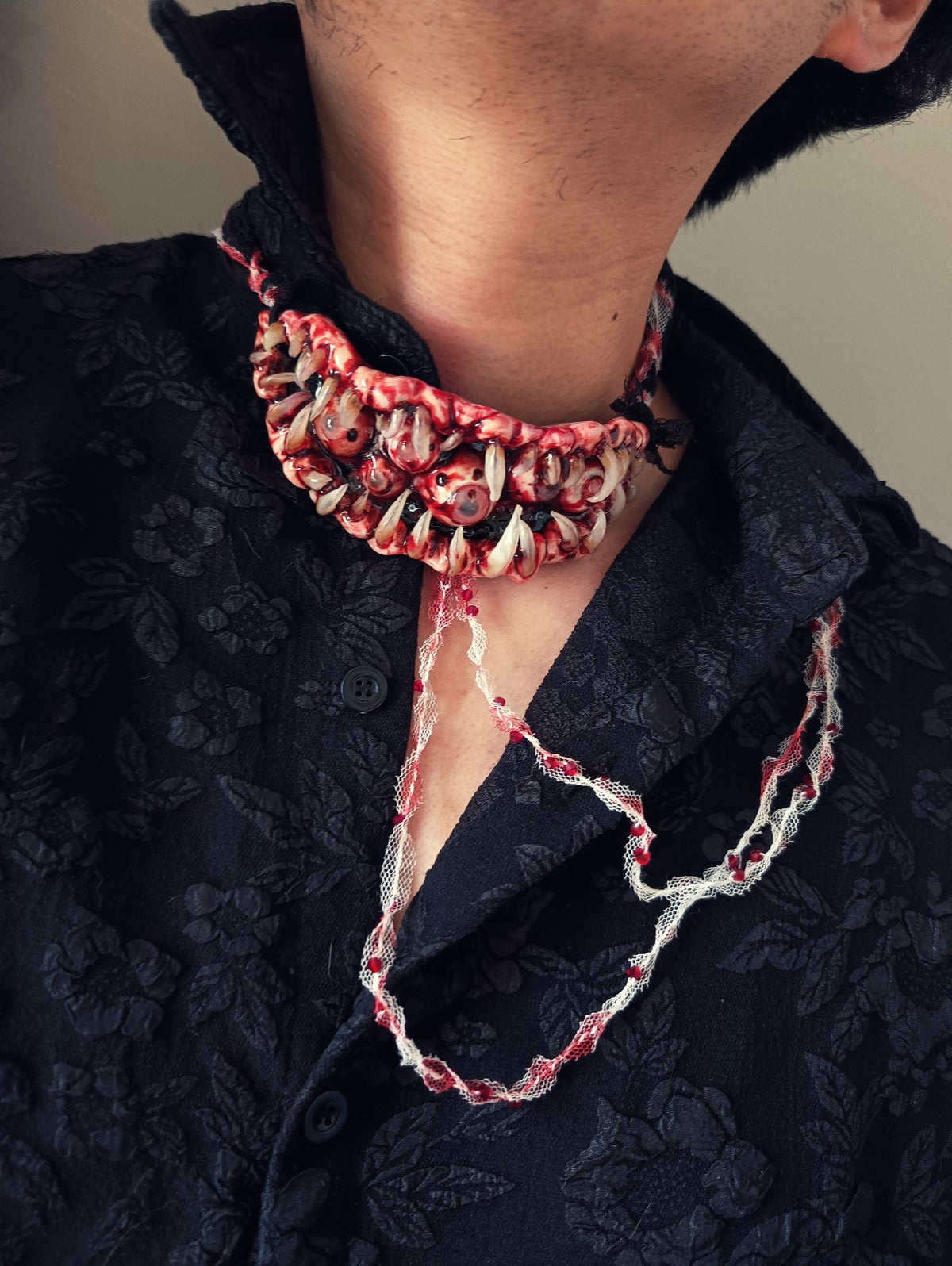 Cthulhu Eye Fleshy Resin Collar Necklace