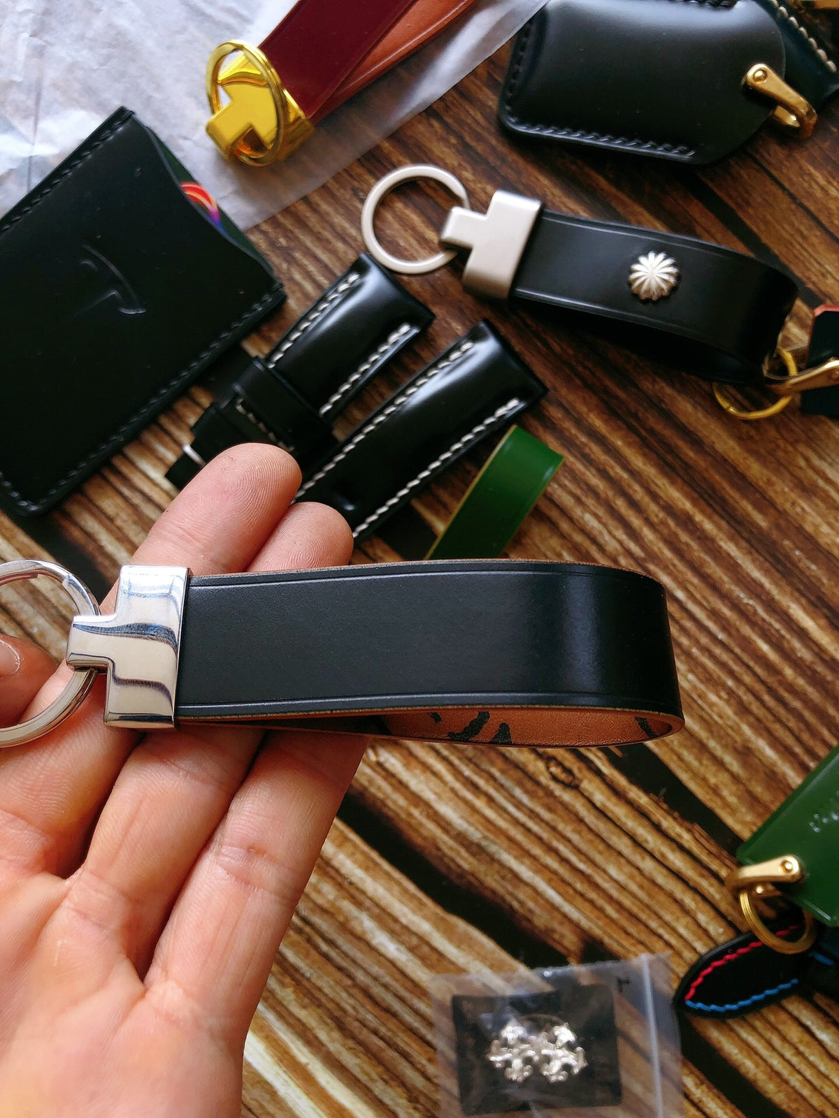 Horween Shell Cordovan Leather Key Fob