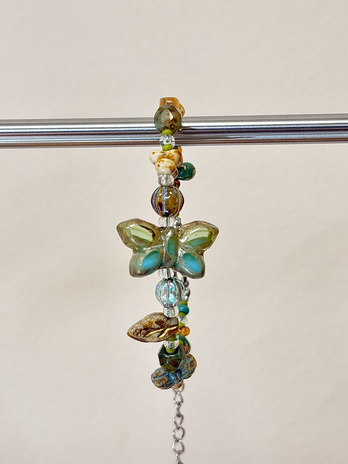 Handmade Czech Glass Butterfly Beaded Bracelet