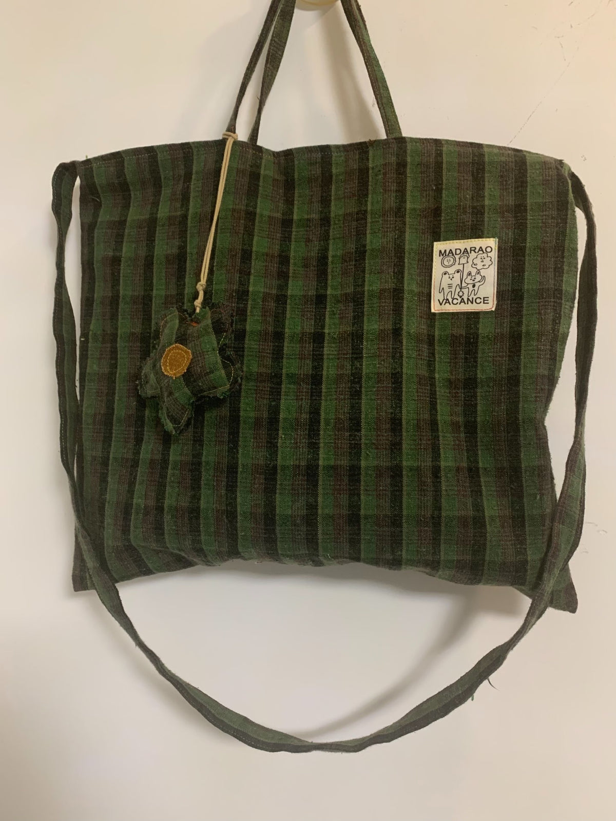 Handwoven Plaid Tote Bag Large Capacity