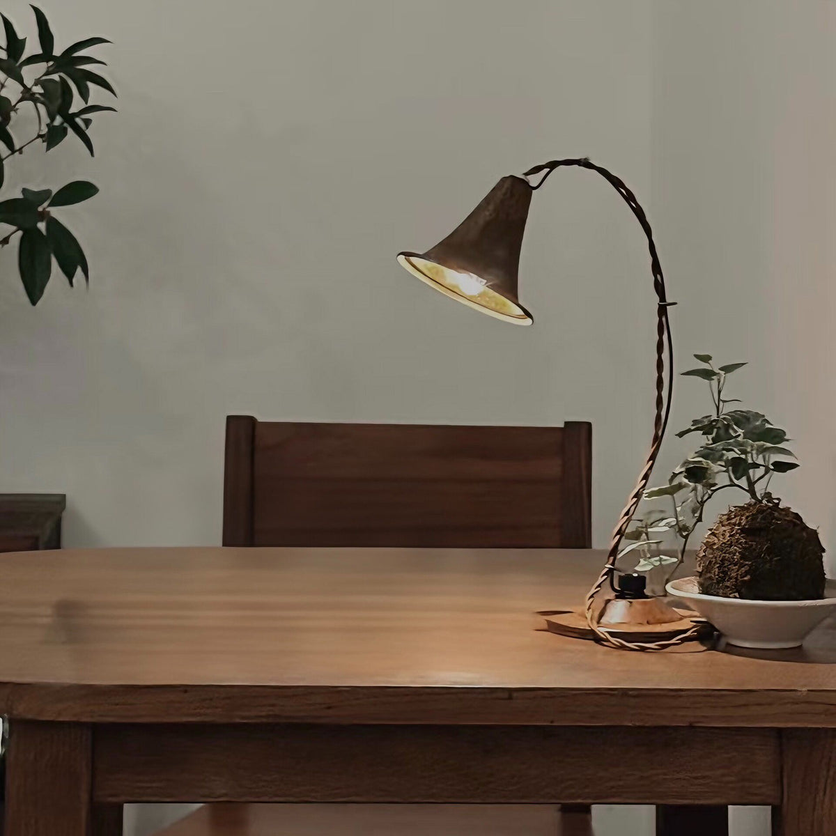 Vintage Industrial Desk Lamp with Copper Shade