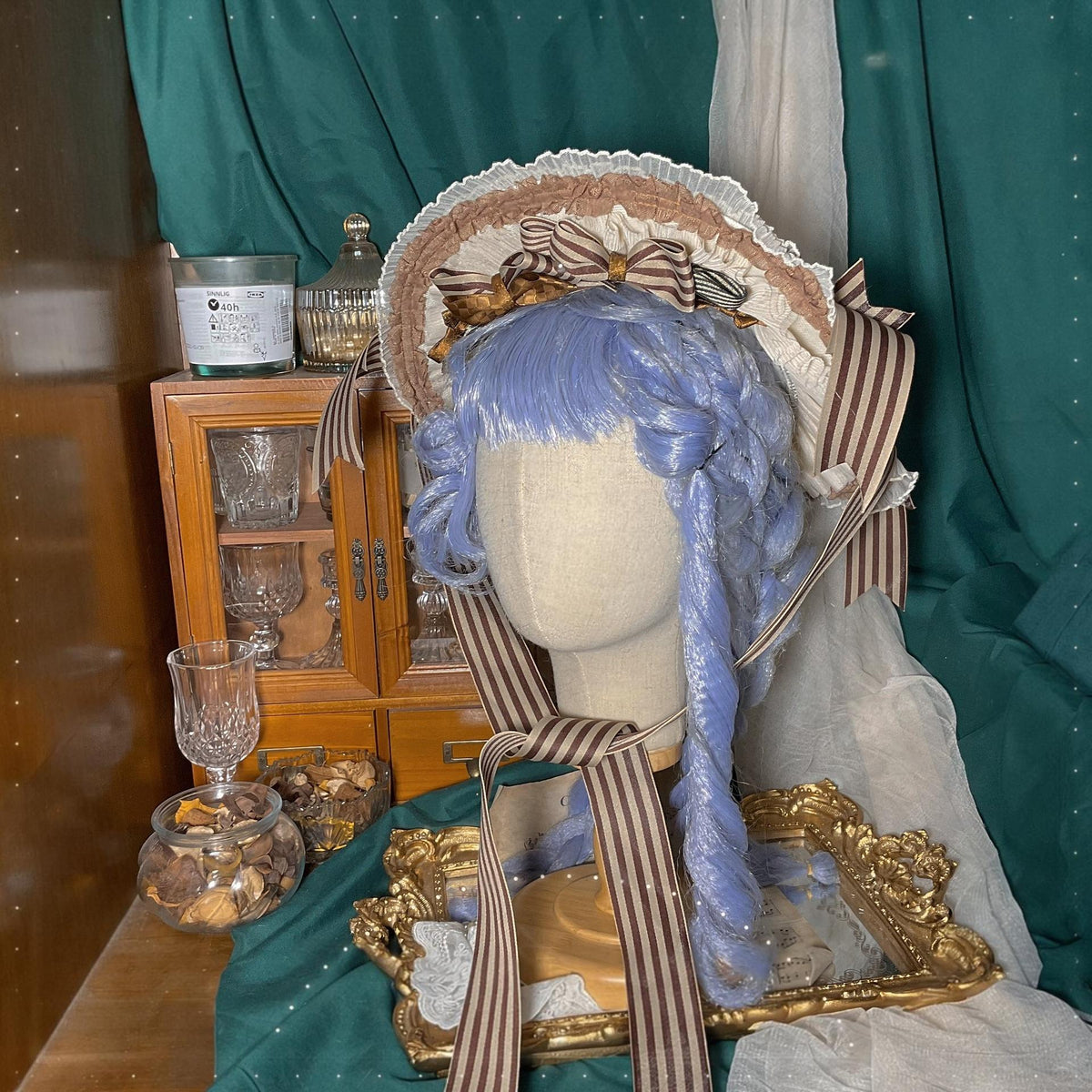Lolita Flat Hat with Ruffled Brim